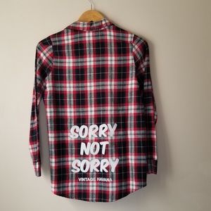 Vintage Havana Plaid Flannel Shirt
